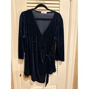 (Stitch Fix) Beacon Apparel Deep Teal Green Velour Blouse. New w/o Tags Size 2X